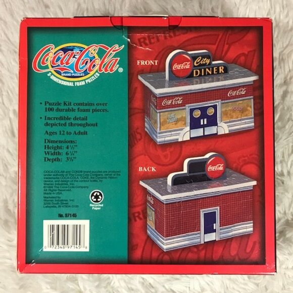 Vintage Coca-Cola 'The City Diner' 3D Collectible Foam Puzzle - Picture 4 of 9